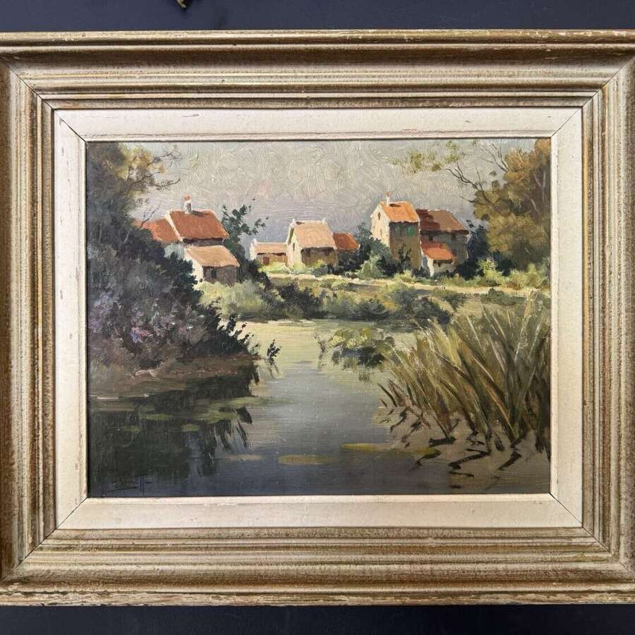 Oil on Canvas 'Les Allards' (Ile d'Oleron), France by Mario Pinetti (1895-1965)