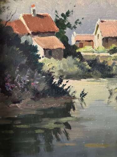 Oil on Canvas 'Les Allards' (Ile d'Oleron), France by Mario Pinetti (1895-1965)