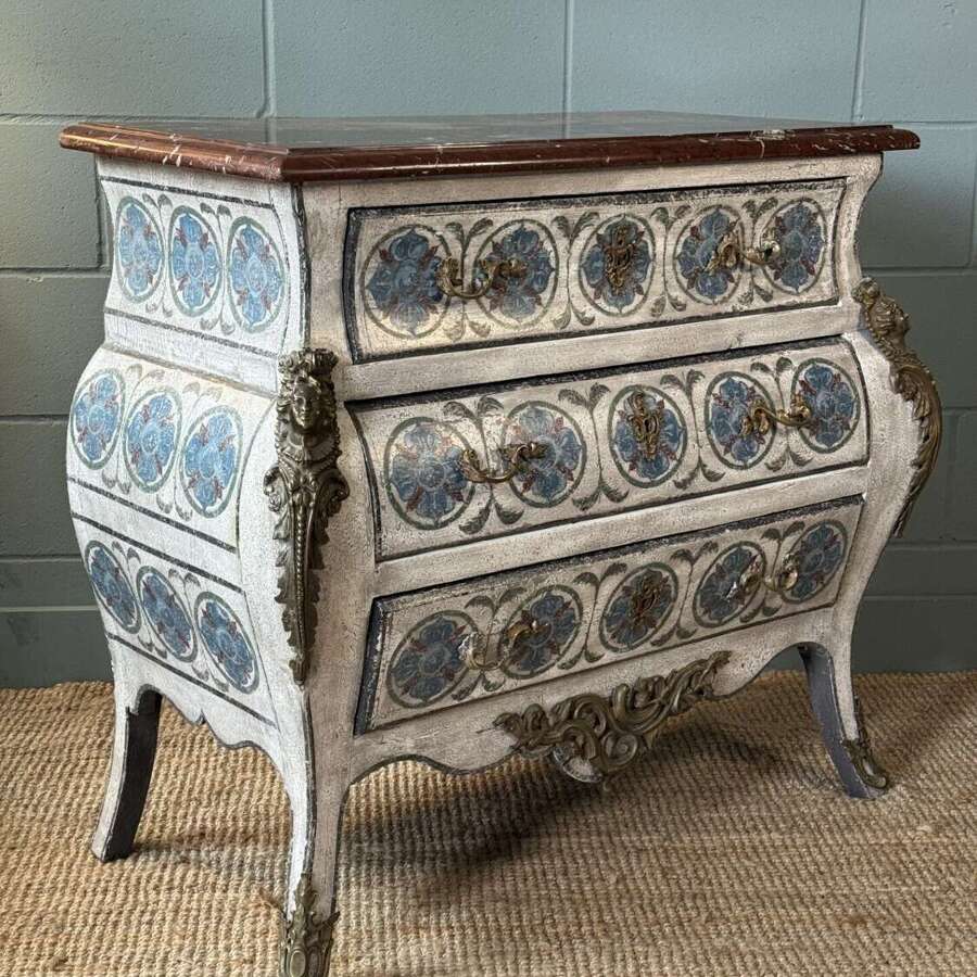19th Century French Marble Top Bombe Shaped Commode