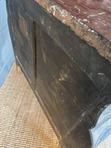 19th Century French Marble Top Bombe Shaped Commode
