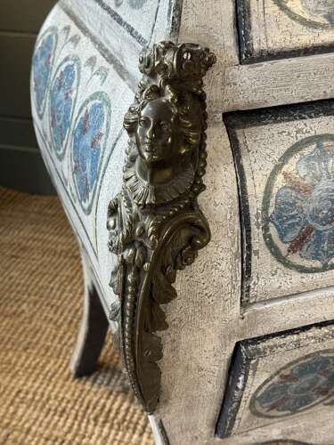19th Century French Marble Top Bombe Shaped Commode
