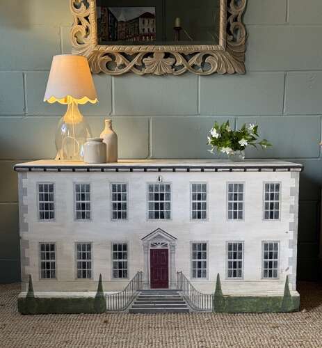 A Victorian Blanket Box Decorated in the style of a Georgian Manor House