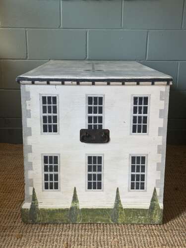 A Victorian Blanket Box Decorated in the style of a Georgian Manor House