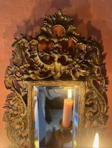 An Exquisite Pair of Antique French Mirrored Wall Sconces