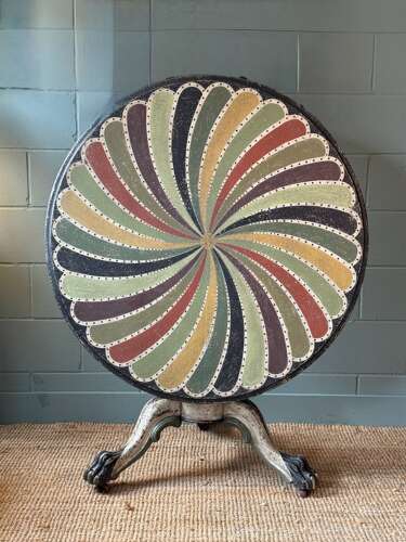 Victorian Tilt Top Table with Later Painted Petal Design