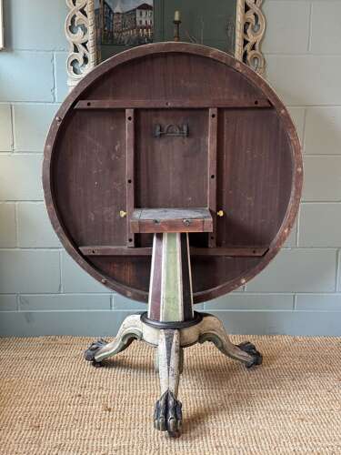 Victorian Tilt Top Table with Later Painted Petal Design