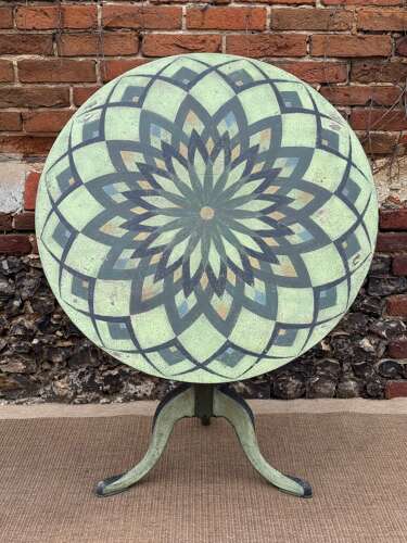 Hand Painted Victorian Tilt Top Side Table