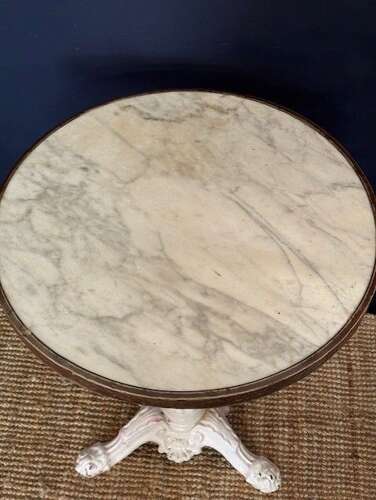 French Marble Top Bistro Table (Early 19th Century)