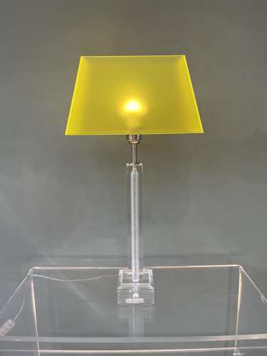 Striking early 21st century Italian/English Acrylic Table Lamps with translucent coloured