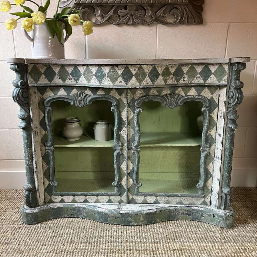 Hand Painted Victorian Glazed Cabinet
