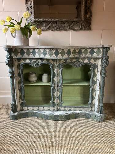 Hand Painted Victorian Glazed Cabinet