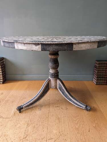 Hand Painted Tilt Top Victorian Dining/Hall Table