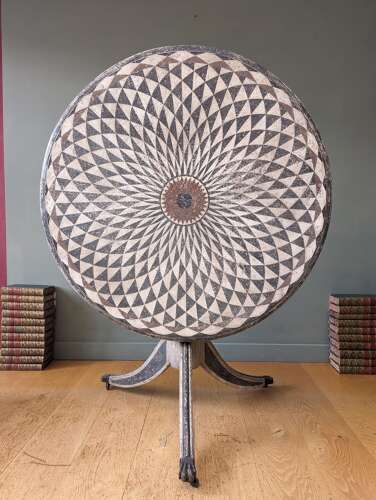 Hand Painted Tilt Top Victorian Dining/Hall Table