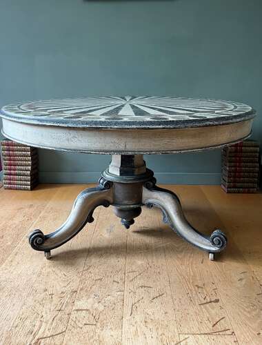 Hand Painted Tilt Top Oval Victorian Dining Table