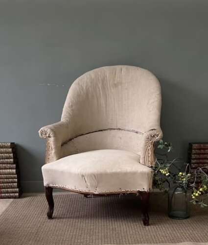 Antique French Napoleon III Crapaud Tub Chair