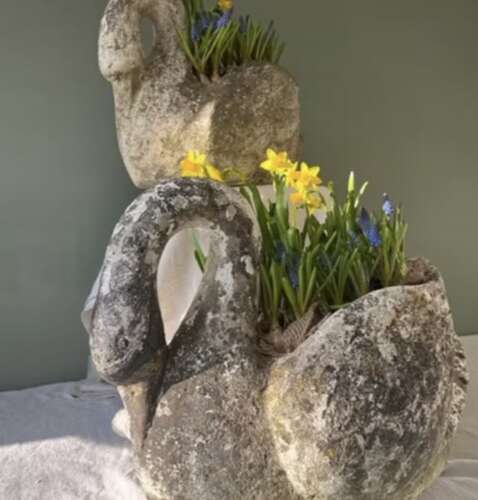 Antique French Swan Planter