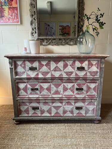 Hand Painted European Chest of Drawers (early 20th century)