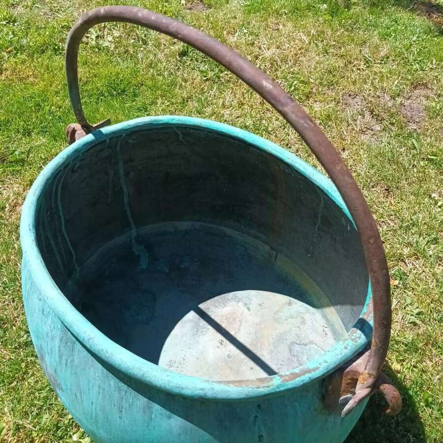 Large Antique French Oval Copper Cooking Pot (early 19thc)