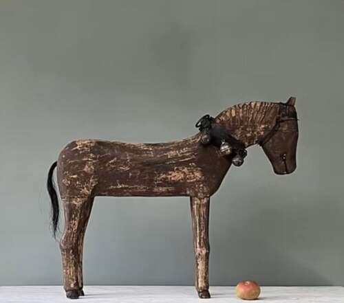 19th Century Swedish Carved Wooden Horse