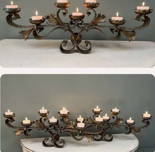 A Pair of Large Antique Italian Bronze Sconces (1940s)