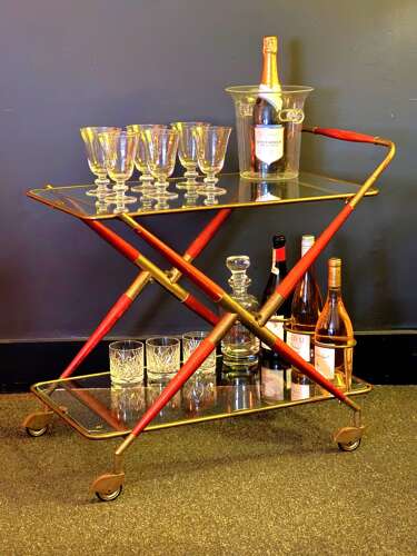 Mid Century Italian Drinks Trolley by Cesare Lacca
