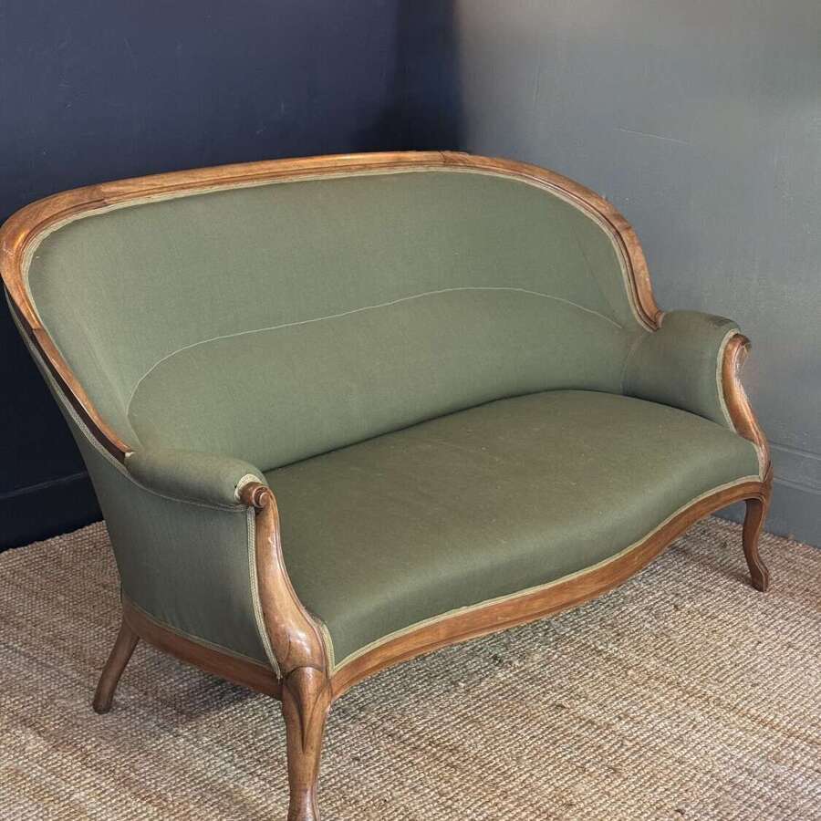 Early 20th century French Walnut Frame Crapaud Sofa