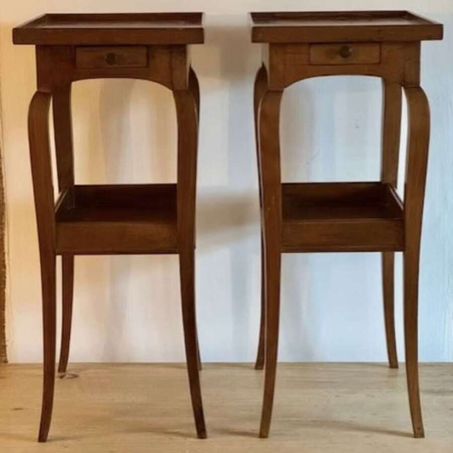 A Pair of Small Mid Century French Bedside Tables