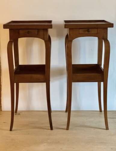 A Pair of Small Mid Century French Bedside Tables