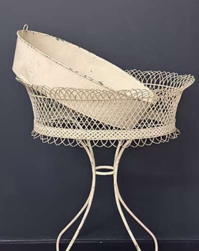 Tall White Wrought Iron 19th Century French Jardiniere