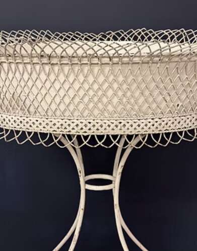 Tall White Wrought Iron 19th Century French Jardiniere