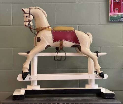 Antique Wooden Rocking Horse (1920s)