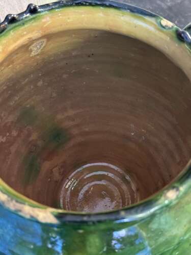 19th Century French Green Glazed Confit Pot