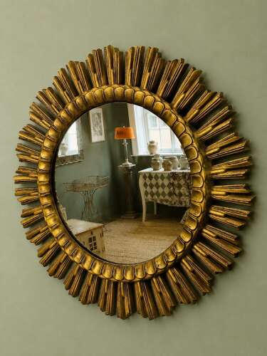 Mid Century French Sun Mirror